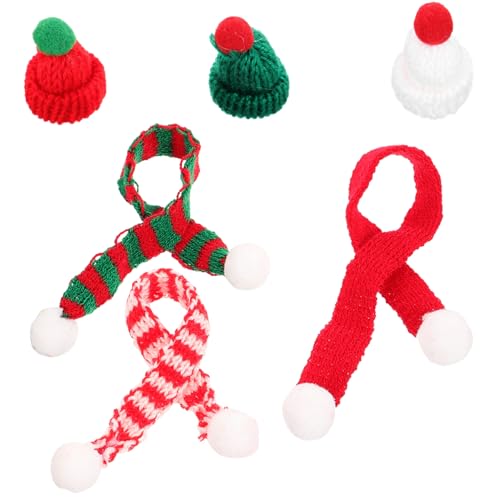 Warmhm 6 Stück Teiliges Mini Strickset Weihnachtsmütze und Schal Kreative DIY Deko für Handwerk Handyhüllen Accessoires Leichte Tragbare Weihnachtsdekoration Warmhm 6 Stück Teiliges Mini Strickset Weihnachtsmütze und Schal Kreative DIY Deko für Handwerk Handyhüllen Accessoires Leichte Tragbare Weihnachtsdekoration von Warmhm