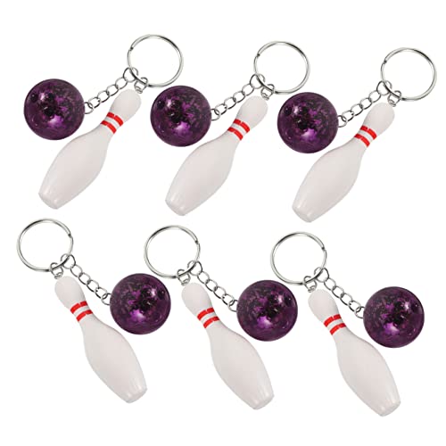 Warmhm 6St Bowling-Schlüsselanhänger Bowlingliebhaber Bowling-Charme-Schlüsselanhänger charms anhänger schlüsselkette Bowlingkugel und Pin Schlüsselanhänger Rucksack-Anhänger PVC Violett von Warmhm