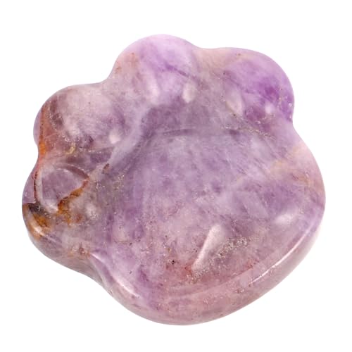 Warmhm Amethyst-Ornament einzigartige Einzigartiges Handfächer im antiken Stil Retro-Lesezeichen Kristallskulpturen für die Inneneinrichtung Tierdekor aus Kristall von Warmhm