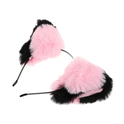 Warmhm Fuchs-ohr-stirnband Rosa Fellstirnband Flauschige Katzenohren Stirnband Mit Katzenohren Fuchsohren Kostüm Katzenohren Für Kinder Schwarze Katzenohren Mini-hasenohren Plüsch von Warmhm