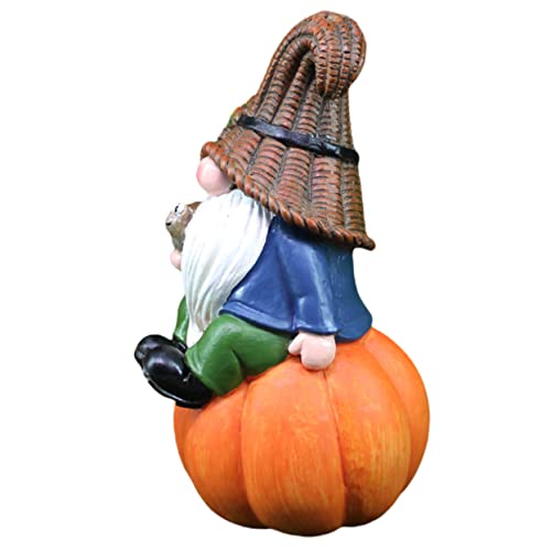 Warmhm Gnom-Ornament Mikro-Landschaftszwerg GNOME Gartendeko Mini-GNOME-Figur Plüsch dekorativer Kürbiszwerg küchendekoration wohnzimmerdeko Gartenzwergstatue Gnom-Statue Fallen Harz von Warmhm