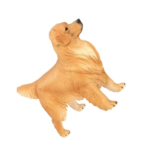 Warmhm Golden Retriever-Ornament Hundefiguren Szenenlayout-Requisite Hundemodellverzierung Realistisches Modell Desktop - Simulation Golden Retriever-Modell Plastik von Warmhm