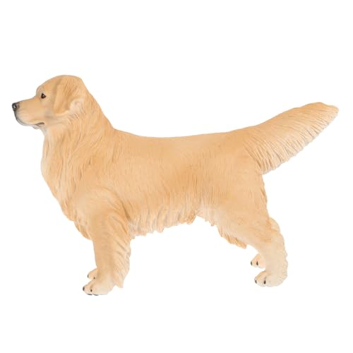 Warmhm Golden Retriever-Ornament Tierfiguren für Animals Toys for wohnungsdeko Tier Nachbildung Roboter Mini-Tiere Hundefiguren dekoratives Tiermodell Plastik Beige von Warmhm