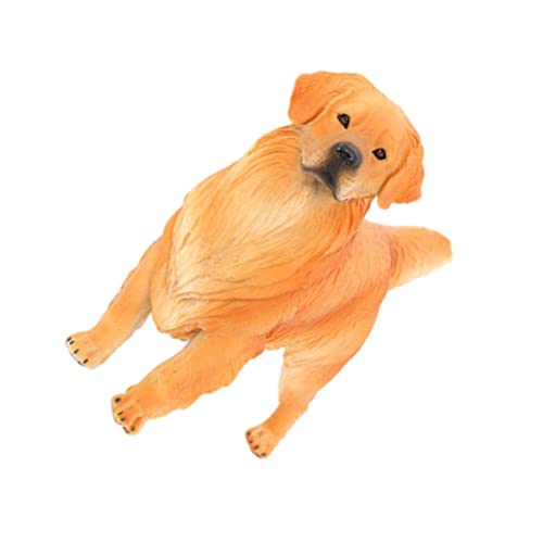 Warmhm Golden Retriever-Ornament für kinderspielzeug hühner geschenketueten Simulationshundedekore Simulation Golden Retriever-Modell Plastik Orange von Warmhm