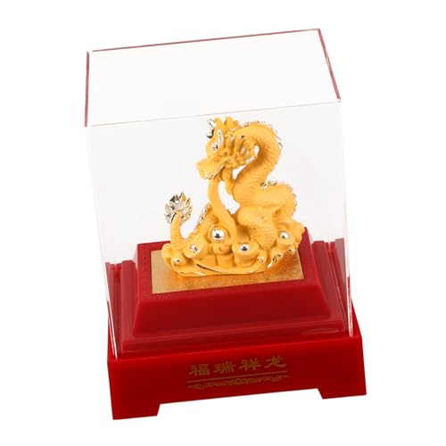 Warmhm Goldene Drachenornamente Drachenplüsch Kuscheltier Drache Zappeln Drachen-buchstützen Drachen-kerzenhalter Drachenstatue Drachendekor Dracheneier Tierdekor Plastik von Warmhm