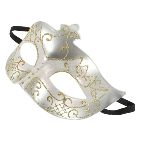 Warmhm Grimasse Karikatur Kostüme Skelett Maskerade-party-maske Maskerade-cosplay Outfit Kopfbedeckung Masken Halloween Gesicht Schmücken Das Kostüm Vlies Partymaske Silver Plastik von Warmhm