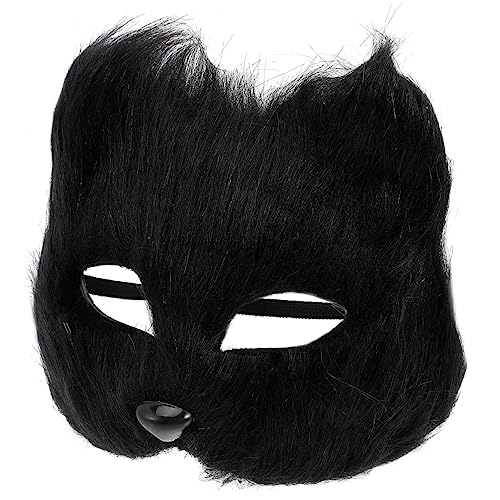 Warmhm Halloween Fuchs Maske Masquerade Kostüm Maske Für Karneval Und Fasching Kostümpartyzubehör Für Damen Und Herren Cosplay Accessoire Halbseitige Tiermaske Lange Haare von Warmhm