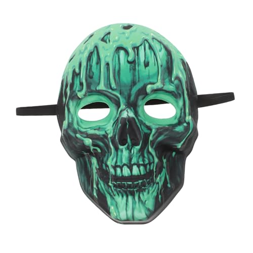 Warmhm Im Dunkeln Leuchtende Totenkopfmaske Masken Halloween Skelettschädel Gothic-maske Teufelsmaske Halloween-kostüm Für Jungen Halloween-kostüme Für Männer Maskenkostüm Green Eva von Warmhm