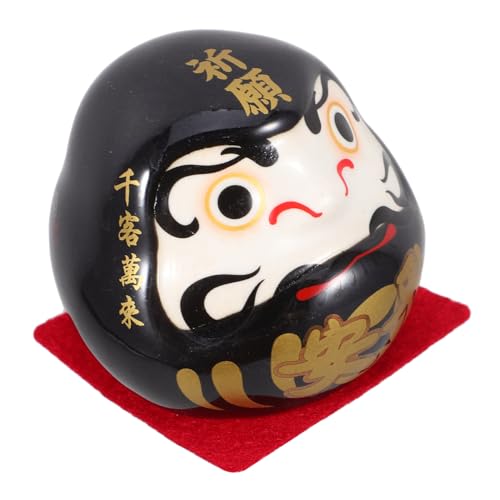 Warmhm Keramikdekoration Japanisches Daruma-Ornament Süßes Autozubehör Japanische Puppe Daruma Puppe Mini-Daruma-Statue Porzellan-Mini-dahra Armaturenbrett Zubehör Weißes Porzellan von Warmhm