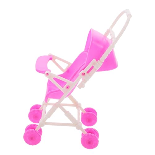 Warmhm Kinderwagen Spielzeuge Mini Kuscheltier Simulationspuppenwagen Simulierter Puppenwagen Puppensachen Puppenwagenschmuck Spielhauszubehör Möbel Für Puppenwagen Plastik Rosa von Warmhm