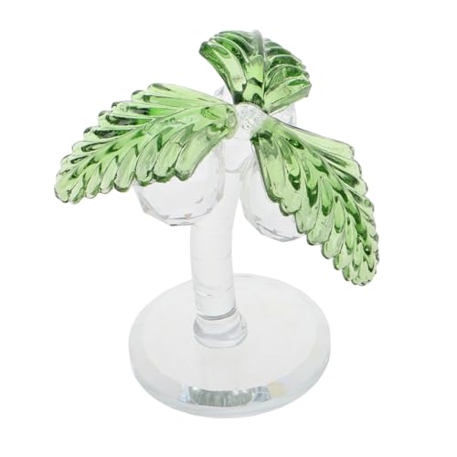 Warmhm Kokosnussbaum-kristallornamente Dekorative Briefbeschwerer Aus Glas Palmenbonsai Tortenaufsatz Kristallfigur Palmenmodell Mini-landschaftsbaum Kleines Palmendekor Green von Warmhm