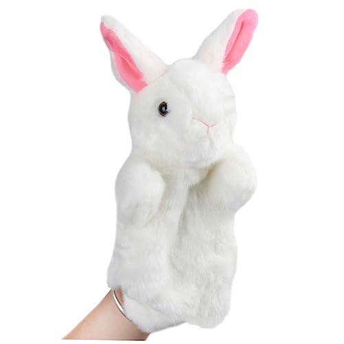 Warmhm Kuschelige Plüsch Handpuppe Weißer Hase Für Geschichtenerzählen Rollenspiele Und Kreative Spielstunden Perfektes Für Mädchen Und Jungen von Warmhm