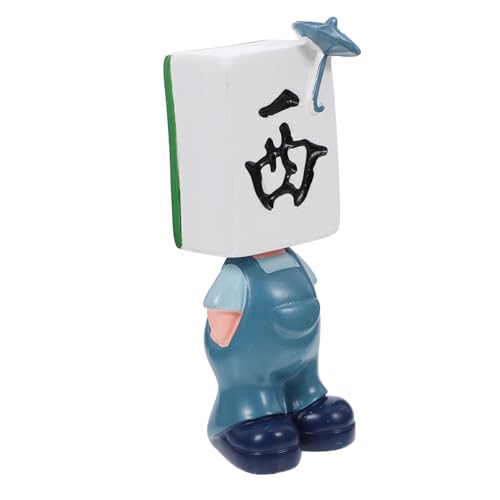 Warmhm Mahjong Puppe Desktop Mahjong Statue Mahjong Figur Ornament Chinesischer Stil Mahjong Figuren Auto Armaturenbrett Dekoration Chinesische Mahjong Skulptur Mahjong Figur von Warmhm