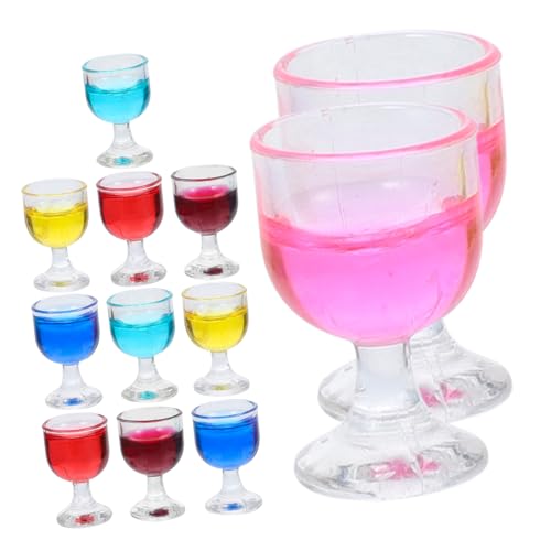 Warmhm Mini Weingläser Aus Miniatur Cocktailbecher Für Puppenhaus Deko Mixed Color Mini Cocktail Für Kreative Gestaltung von Warmhm