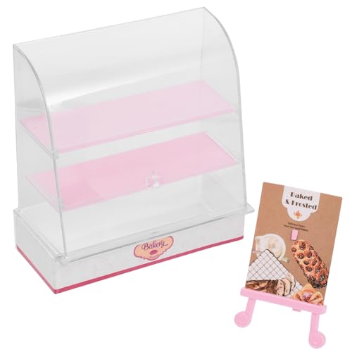 Warmhm Miniatur Bäckerei Kuchenschrank Für Puppenhaus Kuchenvitrine Mit Zufälligem Menü Puppenhausmöbel Und Zubehör Für Kreative Spielwelten Ideales Miniatur Modell von Warmhm