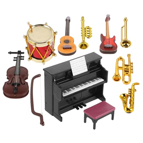 Warmhm Miniatur Instrumente Puppenhaus Zubehör Musikinstrument Modell Für Mini Musikzimmer Dekoration Zartes Mini Hausdekor Maßstab von Warmhm