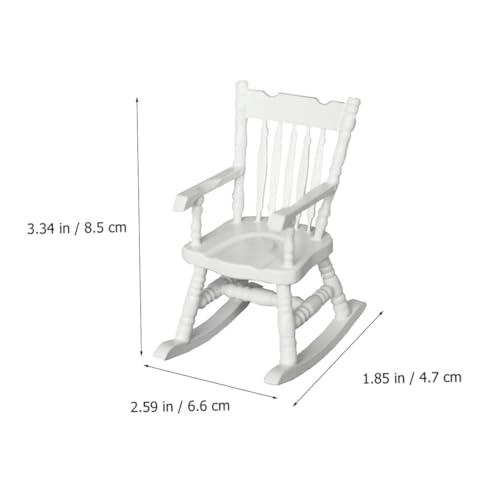 Warmhm Miniatur Schaukelstuhl Weiß Puppenhaus Schlafzimmer Zubehör Für Mini Dekoration von Warmhm