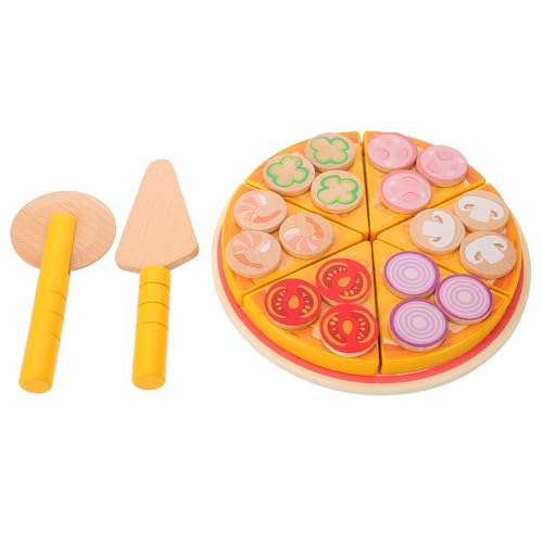 Warmhm Montessori-Pizza-spielset Aus Holz, Pizza-Spielzeug Aus Holz, Spielzeug Für Kleinkinder, Spielküchen, Die Die Kreativität Fördern von Warmhm