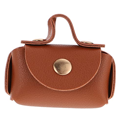 Warmhm Puppenhaus Mini Leder Handtasche Mädchen Geldbeutel Für Mädchen Kleinkind Geldbörsen Puppenhauszubehör Handtaschen -geldbörse Coffee von Warmhm