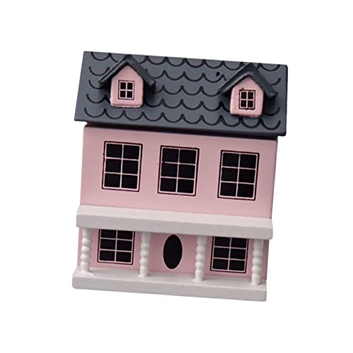 Warmhm Puppenhaus graceling büro Dekoration spielzeughaus playmobilhauser Wohnzimmerdekoration winziges Miniaturhäuser DIY- Miniaturhausverzierung Mikrovillen Ornament Holz Rosa von Warmhm