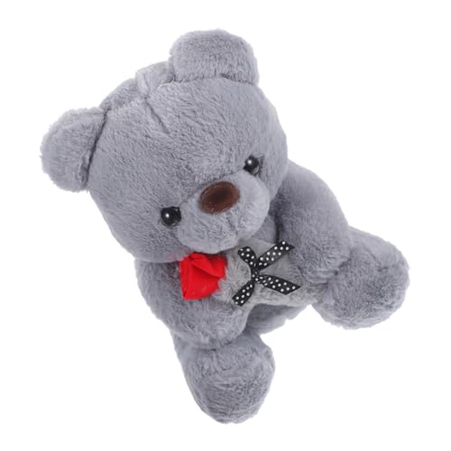 Warmhm Rosenbärenpuppe ausgestopfte Bärenpuppe Kuscheltier Bärenspielzeug für Valentinstag valentinsgeschenk Süßes Stofftier Plüsch gefüllte Bärenpuppe tragen PP Baumwolle Grey von Warmhm