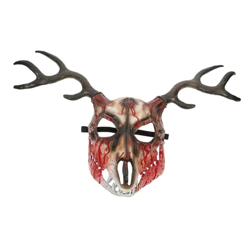 Warmhm Schafmaske Halloweenmaske Halloweenkostüme Hirschgeweihkostüm Halbgesichtstiermaske Tiermaskenmaske Gehörnte Requisitenmaske Tierkopfmaske Gehörnte Masken Maske Halloweenschaum von Warmhm