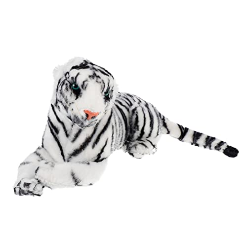 Warmhm Simulation Tiger Stoffpuppen Tiger Tigerpuppe Ausgestopftes Tierspielzeug Mit Tieren Gefüllte Puppen Weiß von Warmhm