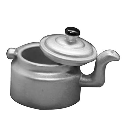 Warmhm Simulierter Wasserkocher Mini Riese Szene Künstlich Teppich Modell Tragbarer Wasserkocher Topfstütze Wasserkocher Dekoration Wasserkocher Ornament Topfschmuck Silver Metall von Warmhm