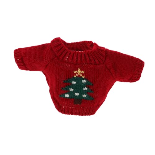 Warmhm Spielzeugbär-Pullover dekorative Puppenkleidung Puppenkostüm Pyjama Puppenkleidung Set Teddybärkleidung meerjungfrau Puppendeko für kompakte Bärenkleidung Garn rot von Warmhm