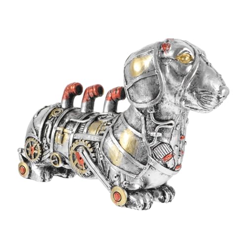 Warmhm Steampunk Ornamente Hunde Geburtstagsparty Zubehör Hunde Haustür Hunde Heimdekor Steampunk Heimfiguren Steampunk Dackel Buchstützen Zimmerdekor Kostüm Husky von Warmhm