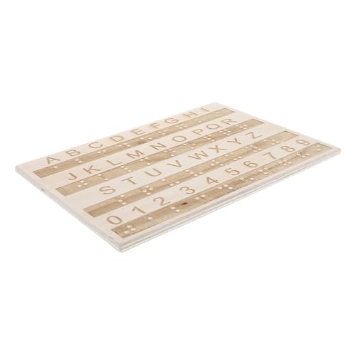 Warmhm Tafel mit Braille-Alphabet Braille-Lernwerkzeug Braille-Spiele Hersteller von Braille-Etiketten Braille- Gadgets für Blinde Braille-Bücher Braille-Lehrmittel hölzern von Warmhm