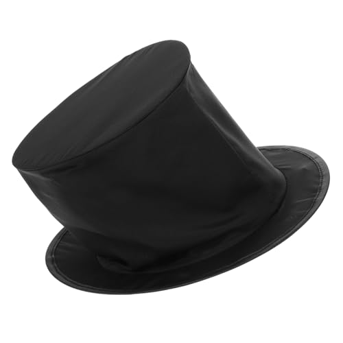 Warmhm Tarnkappe Hoher Zylinder Boas Für Party-massen Zusammenklappbarer Zauberer-Zylinder Herren Zylinder Zusammenklappbarer Zylinder Steampunk-Hut Zylinder Black Polyester von Warmhm