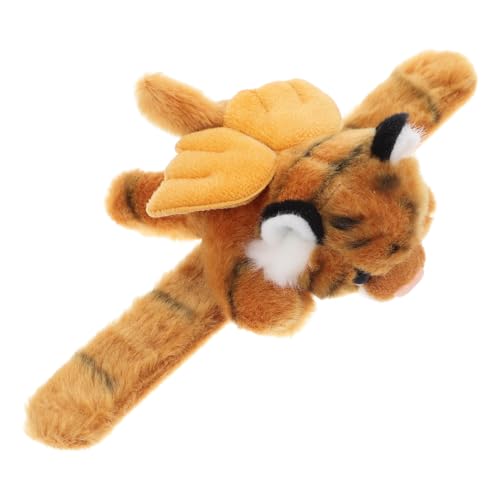 Warmhm Tierischer Sexring Süßes Armband Tiger Spielzeug Kinderspielzeug Animal-Slap-armbänder Für Kinder Tierarmband Stofftier-Armband Tiger Stofftier Kinderarmbänder Pp Baumwolle Yellow von Warmhm