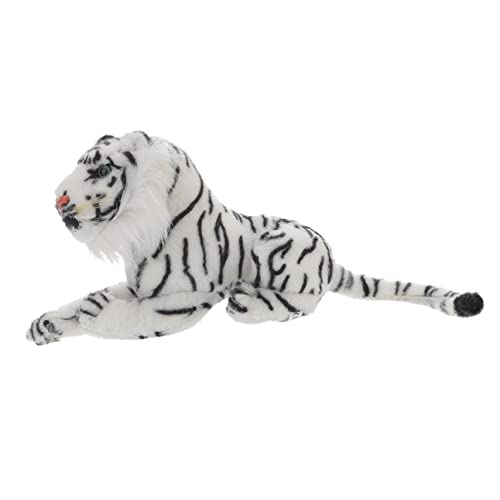 Warmhm Tiger Animal Figures Living Room Decoration geburtstagsmitgebsl spielwaren draußen ziernieten Toy Tigerpuppe ausgestopftes Tierspielzeug Simulation Tiger Stoffpuppen Weiß von Warmhm