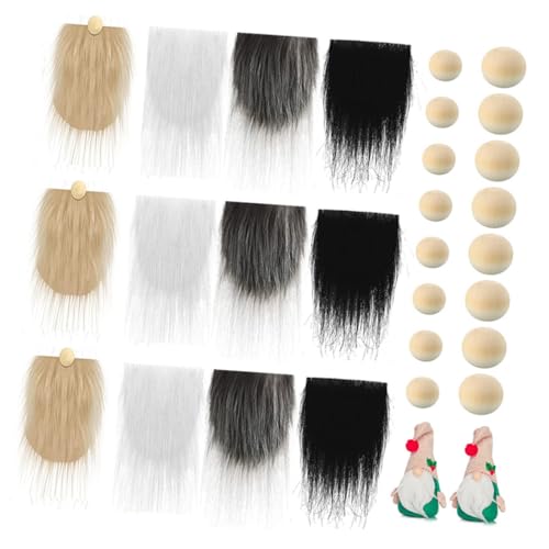 Warmhm Vorgeschnittener DIY Wichtelbart mit Weißen Schwarzen Khakifarbenen und Dunkelgrauen Kunstfellbärten Sowie Holzperlen Leicht Langlebig zum Basteln und Dekorieren für Weihnachten Warmhm Vorgeschnittener DIY Wichtelbart mit Weißen Schwarzen Khakifarbenen und Dunkelgrauen Kunstfellbärten Sowie Holzperlen Leicht Langlebig zum Basteln und Dekorieren für Weihnachten von Warmhm