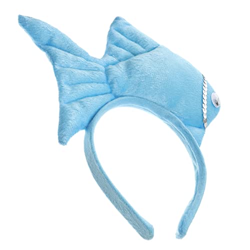 Warmhm tierische Kopfbedeckung sommerparty Kopfschmuck Tiaras Halloween- Fisch Plüsch aufblasbares Kostüm Maske Tierförmiges Stirnband tropisches Party-Stirnband Stoff Blue von Warmhm