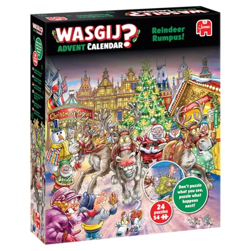 Wasgij Weihnachtspuzzle Adventskalender 2025, Rentier Raserei - Tägliches Puzzleset, 24 Tage Puzzle, 54-teilige Puzzles für Erwachsene 100 Prozent recycelter Karton für Erwachsene Festlicher Countdown Wasgij Weihnachtspuzzle Adventskalender 2025, Rentier Raserei - Tägliches Puzzleset, 24 Tage Puzzle, 54-teilige Puzzles für Erwachsene 100 Prozent recycelter Karton für Erwachsene Festlicher Countdown von Wasgij