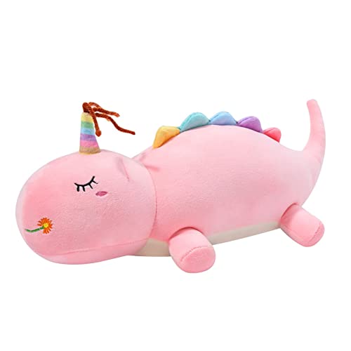 Waslary Dinosaurier Kuscheltier Plüschtiere 100cm,Dino Plüschtier Kissen Stofftier für Weihnachtstag Geburtstag Festival(Rosa) von Waslary