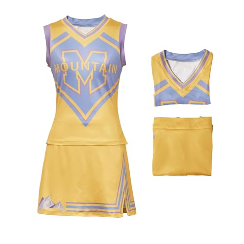 Waslary Addison Kostüm Damen Film Cosplay Cheerleader Kostüm Gelber Rock und Oberteil Halloween Party Anzug Waslary Addison Kostüm Damen Film Cosplay Cheerleader Kostüm Gelber Rock und Oberteil Halloween Party Anzug von Waslary