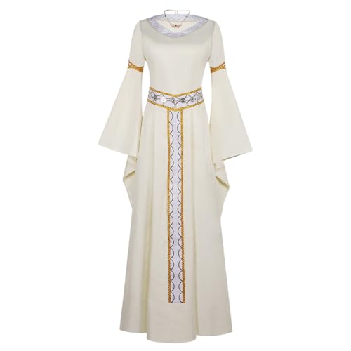 Waslary Eowyn Kostüm Erwachsene Mittelalterliches Kleid Damen Weißer Rock Lang und Halskette Komplettes Halloween Kostüm Waslary Eowyn Kostüm Erwachsene Mittelalterliches Kleid Damen Weißer Rock Lang und Halskette Komplettes Halloween Kostüm von Waslary