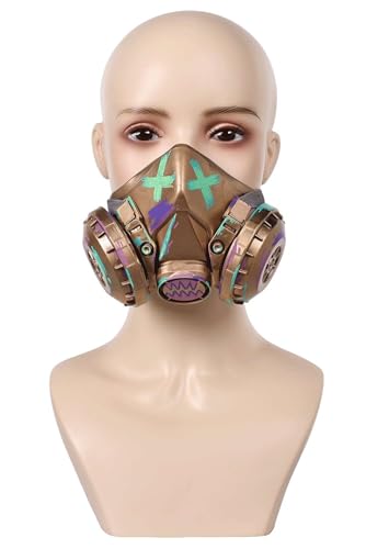 Waslary Gasmaske, Cosplay, halbes Gesicht, Halloween-Maske, Erwachsene, Maskerade, Halloween-Party, Kostüm-Requisiten von Waslary