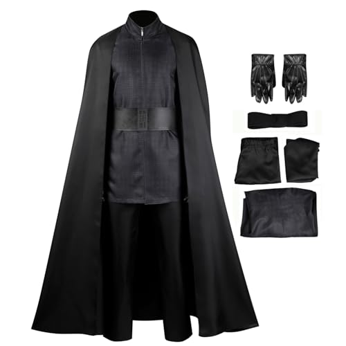 Waslary Kylo Ren Kostüm Erwachsene Ritter Cosplay Herren Schwarz Uniform Halloween Party Set Waslary Kylo Ren Kostüm Erwachsene Ritter Cosplay Herren Schwarz Uniform Halloween Party Set von Waslary