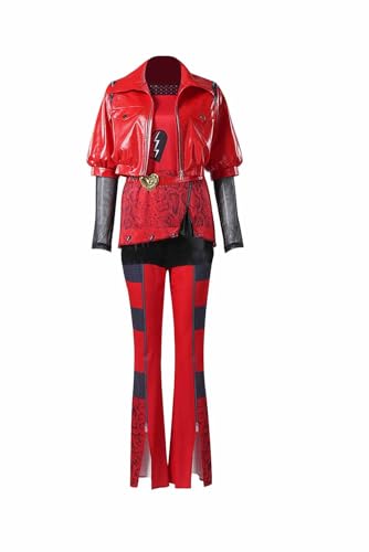 Waslary Red Cosplay Kostüm Erwachsene Rote Jacke Futter und Hose Set Damen Prinzessin Halloween Kostüm von Waslary