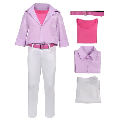 Waslary Saja Kostüm Jungen Jinu Cosplay Hemd Hose Oberteile und Gürtel Komplettes Set Halloween Party Kostüm Waslary Saja Kostüm Jungen Jinu Cosplay Hemd Hose Oberteile und Gürtel Komplettes Set Halloween Party Kostüm von Waslary