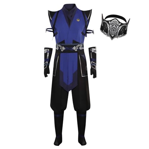 Waslary Sub Zero Kostüm Herren Spiel Charakter Bi Han Cosplay Uniform Komplettes Mörder Kostüm Halloween von Waslary