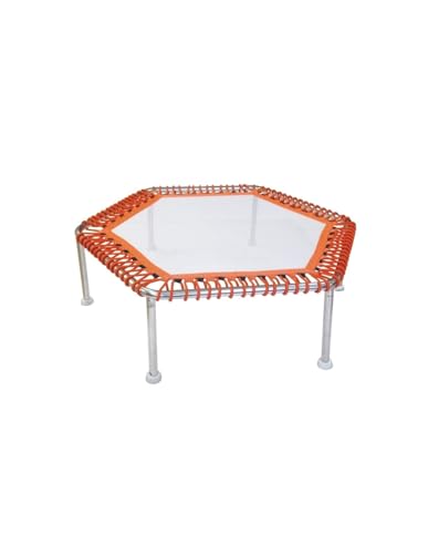 Waterflex WX-TR3-HEXA WX-TR3-HEXAD Trampolin für Pool, 34 x 112 x 112 cm, mit Saugnäpfen zur Befestigung, Orange, Hexagonale von Waterflex