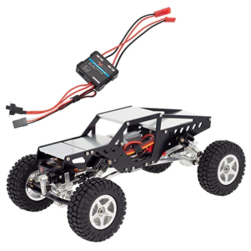 Watlsuz 1/24 RC Car High Clearance Chassis Frame mit ES08MA II Servo und 40A ESC 050 Motor f¨¹r Axial SCX24 1:24 RC Crawler,2 von Watlsuz