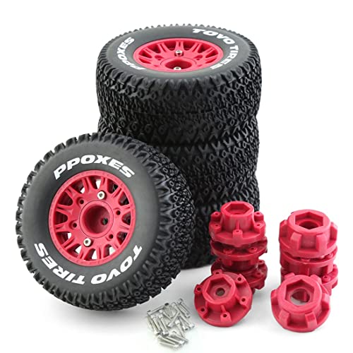 Watlsuz 4 St¨¹Ck 112 Mm 1/8 1/10 Short Course Truck Reifen Reifen Rad mit 12 14 17 Mm Sechskant f¨¹r Slash Arrma SENTON VKAR RC Car,1 von Watlsuz