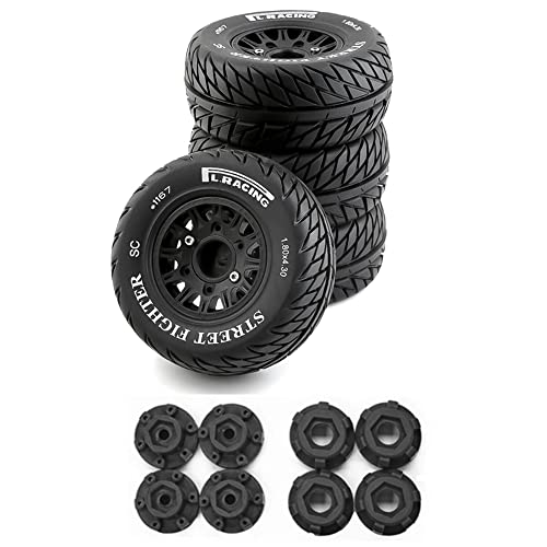 Watlsuz 4 St¨¹Cke 113 Mm 1/8 1/10 Kurzstrecken Truck Reifenrad mit 12 14 17 Mm Sechskant f¨¹r Slash Arrma SENTON VKAR RC Car,3 Schwarz von Watlsuz