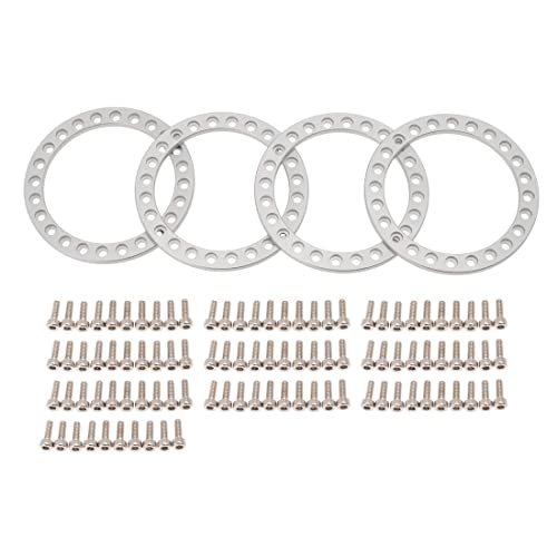 Watlsuz 4 St¨¹Cke Metall 1,9 Rad ?U?Erer Beadlock Ring f¨¹r 1/10 RC Crawler Auto Axial SCX10 90046-4 Felgen, Silber von Watlsuz